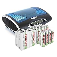 Tenergy Centura Low Self Discharge 24 Pack, 12xAA 8xAAA 4x9V Rechargeable Batteries with, Precharged Rechargeable Batteries, Ideal Household Electronics with Long Run Time