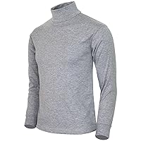 Men's Turtleneck Shirt Long Sleeve Cotton Casual Pullover Shirt