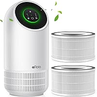 Afloia Air Purifiers for Home Large Room Up to 880 Ft² Fillo White, Efficient Filter Air Cleaner for Home with 2 Pack Air Filter