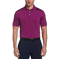 PGA TOUR Men's Short Sleeve Single Feeder Stripe Polo Shirt