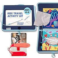 UnbuckleMe Car Seat Buckle Release Tool and Totebook Kids Dry Erase Activity Kit (Ocean Theme)