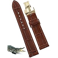 Slim Alligator Leather Watch Band Men Quick Release Flat Crocodile Replacement Wristwatch Unpadded Strap 18mm 19mm 20mm 21mm 22mm