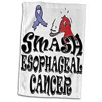 3dRose Blonde Designs Smash The Causes - Smash Esophageal Cancer - Towels (twl-195970-1)
