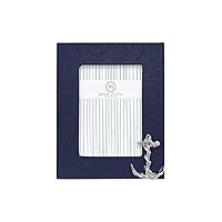 MARIPOSA Navy Blue Linen with Anchor Icon 5x7 Frame