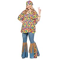 Forum Novelties Women's Plus-Size Hippie Chick Plus Size Costume, Multi, Plus