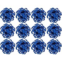 The Gift Wrap Company Decorative Confetti Gift Bows, Medium, Royal, pack of 12