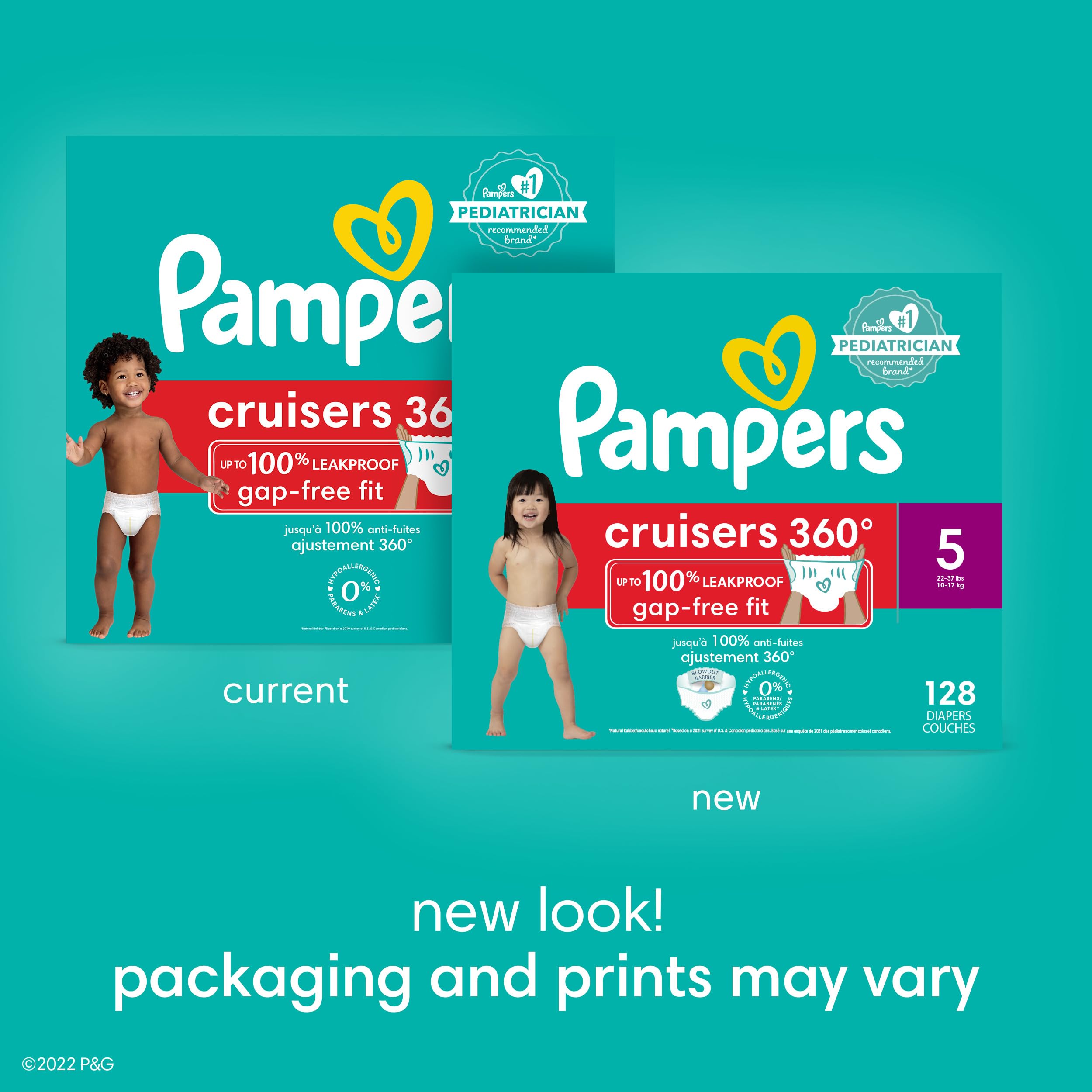 Pampers Cruisers 360 Diapers - Size 7, 70 Count, Pull-On Disposable Baby Diapers, Gap-Free Fit