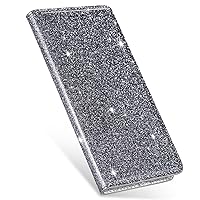 XYX Wallet Case for Samsung A15 5G, Glitter PU Leather Magnetic Flip Folio Phone Stand Cover for Galaxy A15 5G, Grey
