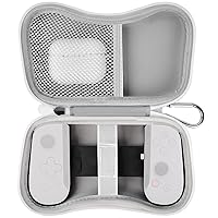 Case Compatible with Backbone One Mobile Gaming Controller, Handheld Gaming Console Portable Travel Holder, Extra Mesh Pocket for Cables Power Bank Accessories - White