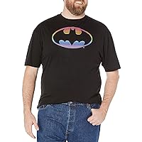 Warner Brothers Men's Big & Tall Rainbow Bat Symbol T-Shirt