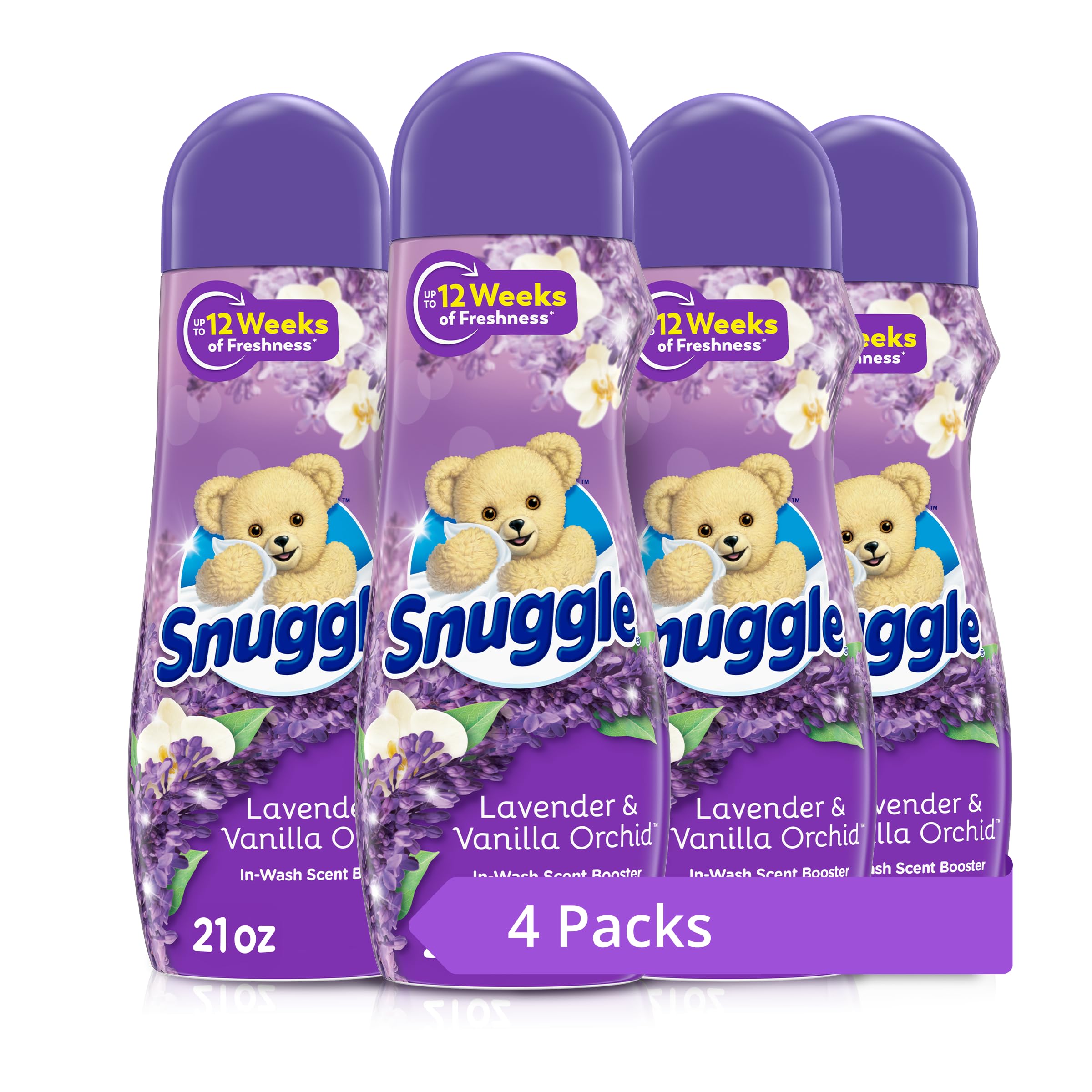 Snuggle In Wash Scent Booster, Lavender & Vanilla Orchid, 21 Ounce (Pack of 4)
