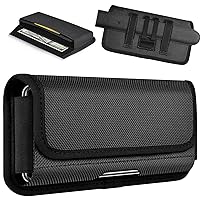 ykooe Rugged Nylon Holster for iPhone SE 2020 2022, iPhone 8, 7, 6s, 6, 12 Mini, 13 Mini, Galaxy S10e Cell Phone Belt Holder for Men, S - Black