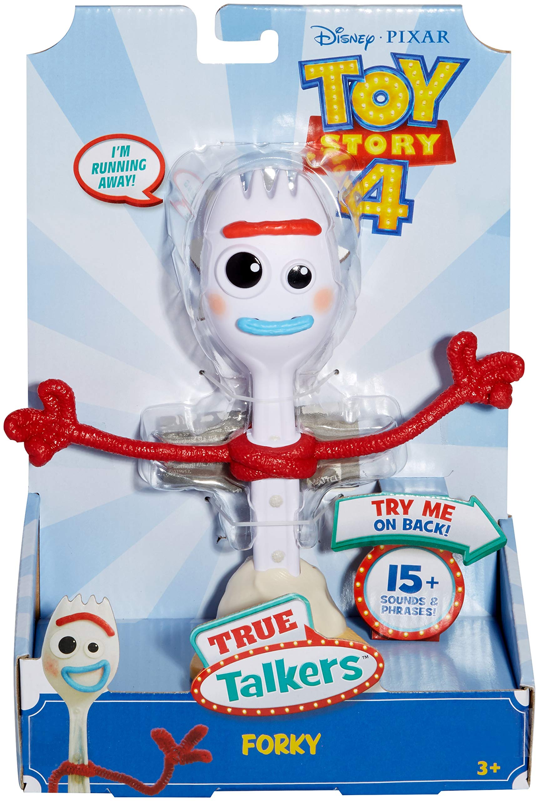 Toy Story 4Toy Story 4 True Talkers Forky Figure, 7.2 in, Posable, Talking Character Figure with Authentic Movie-Inspired Look and 15+ Phrases, Gift for Kids 3 Years and Older​