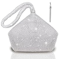 Rhinestone Purse Sparkly Bag Silver Diamond Purses for Women Upgrade Evening Prom Rhinestone Handbag Hobo Bag