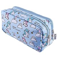 SIQUK Cute Pencil Case Large Capacity Pen Bag Double Zippers Makeup Bag Stationery Bag Cosmetic Bag with Compartments