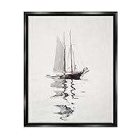 Stupell Industries Tranquil Sailboat Vessel Floating Lone Ocean Reflection, Design by Lettered and Lined