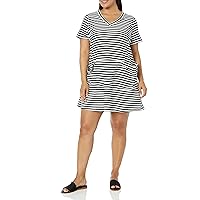 City Chic Women's Plus Size Dress Pocket Stripe