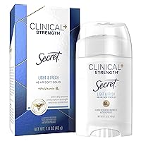 Clinical Strength Anti-Perspirant Deodorant Soft Solid, Light & Fresh Scent 1.60 oz (Pack of 3)