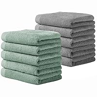 Yoofoss Luxury Washcloths Towel Set 10 Pack Baby Wash Cloth for Bathroom-Hotel-Spa-Kitchen Multi-Purpose Fingertip Towels and Face Cloths 10''x10''