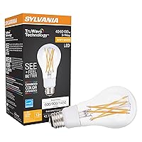 SYLVANIA LED TruWave Natural Series 3-Way A21 Light Bulb, 40/60/100W Equivalent Efficient 6.5/9/13.5W, Medium Base, Clear, 2700K, Soft White - 1 Pack (40769)