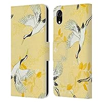 Head Case Designs Officially Licensed Haroulita Yellow Birds and Flowers Leather Book Wallet Case Cover Compatible with Apple iPhone XR