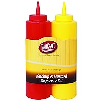 Nostalgia 2-Piece Ketchup and Mustard Dispenser Set, 12-Ounce, Red/Yellow
