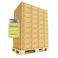Terra Pure Green Tea Shampoo |Travel Size Hotel Toiletries Bulk Set for Airbnb Essentials |1 oz. In Jam Jar With Organic Honey And Aloe Vera |Full Pallet - 54 cases with 300 units each - 16,200 pieces