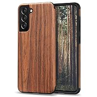 TENDLIN Designed for Samsung Galaxy S21 Plus Case, Wood Grain Design TPU Hybrid Case Compatible with Galaxy S21+ 5G (Red Sandalwood)