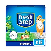 Fresh Step Clumping Cat Litter with Febreze Gain Scent, Activated Charcoal for Odor Control, 14 Pounds