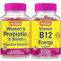 Probiotics Women 10B CFU + Vitamin B12 1000mcg, Gummies Bundle - Great Tasting, Vitamin Supplement, Gluten Free, GMO Free, Chewable Gummy