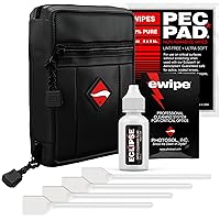 Photographic Solutions Digital Survival Kit - Type-2 (17mm) Sensor Swabs, PEC-PAD Photo Wipes, E-Wipe Packet, Eclipse Optic Cleaning Fluid - Camera Cleaning Kit with Travel Bag