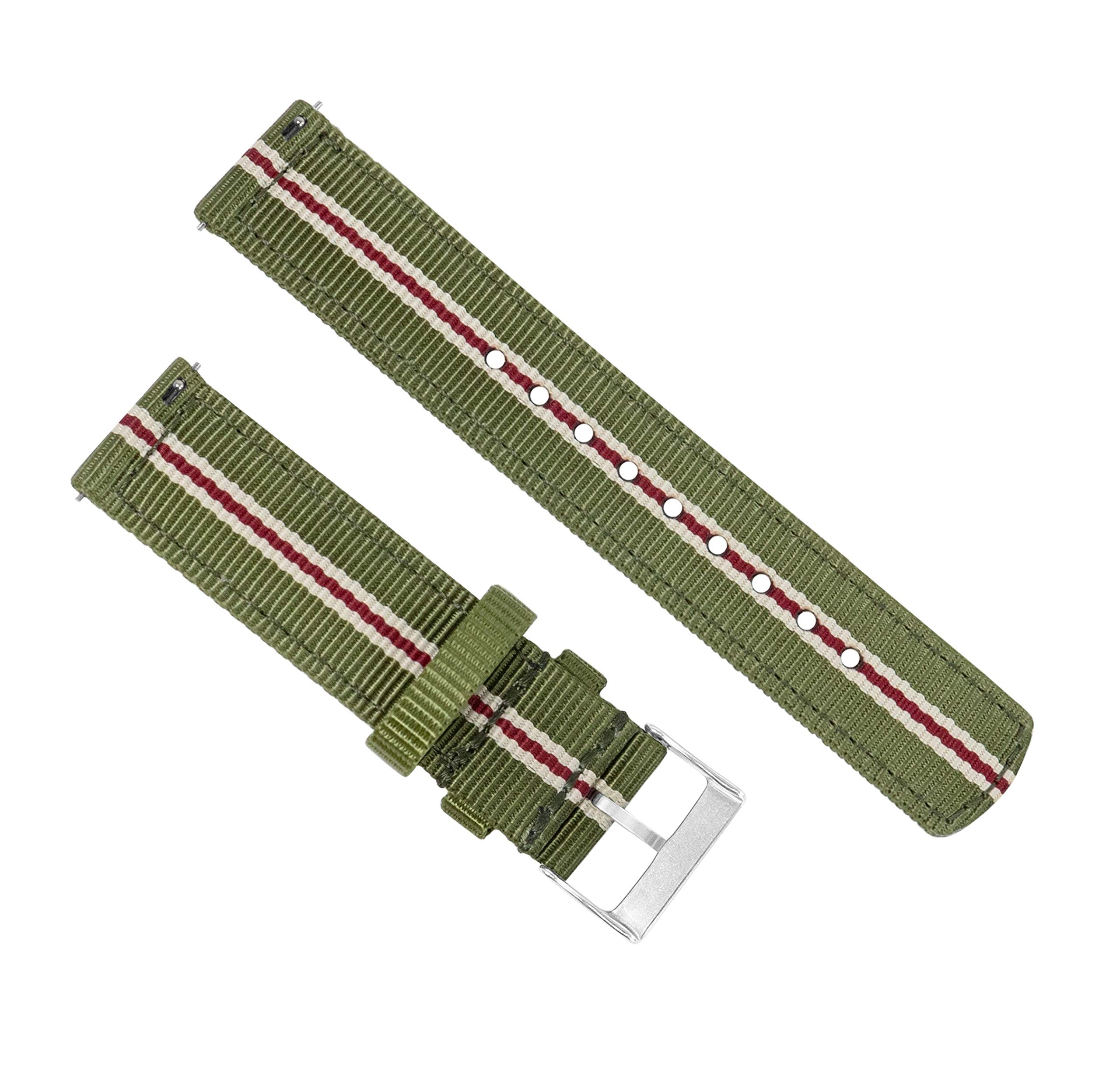 BARTON WATCH BANDS - Ballistic Nylon Two-piece NATO® Style Straps - Choice of Color & Width (18mm, 20mm, 22mm)