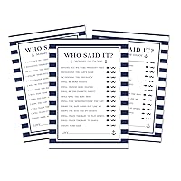 Mommy Or Daddy Who Said it Game Its A Boy Its A Girl Nautical Gender Reveal Set of 50 Fun Baby Shower Game Party Supply