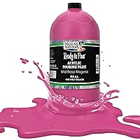 Pouring Masters Wild Rose Magenta Acrylic Ready to Pour Pouring Paint - Premium 64-Ounce Pre-Mixed Water-Based - For Canvas, Wood, Paper, Crafts, Tile, Rocks and more