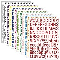 12 Sheets Letter Stickers, 1512 Alphabet Stickers,1 inch Vinyl Self-Adhesive Sticker Letters, DIY Crafts Art Making, Mailbox Numbers Labels,Decals
