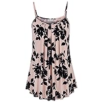 BEPEI Women Loose Casual Summer Pleated Flowy Sleeveless Camisole Tank Tops