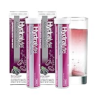 Hydralyte Electrolyte Drink Tablets | Effervescent Hydration Tablets | Workout, Cold & Flu, & Late Night Recovery | Portable | On-The-Go Clinical Hydration | ORS | Berry, Twin Pack 40 Tablets