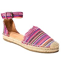 Minnetonka Prima – Ankle Strap Flats for Women with Closed Toe Espadrille Design, Buckle Closure, and Cushioned Footbed.