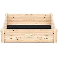 4x4 Cedar Raised Garden Bed Kit – Elevated Ground Planter for Growing Fruit/Vegetables/Herbs – (47 x 47 x 11) inches – Natural Rot-Resistant Wood Last 5+ Years Outdoors