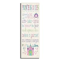 The Kids Room by Stupell Princess Rules with Castle and Carriage Rectangle Wall Plaque, 7 x 0.5 x 17, Proudly Made in USA