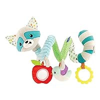 Infantino Spiral Activity Toy - Textured Play Activity Toy for Sensory Exploration and Engagement, Ages 0 and Up, Blue Raccoon