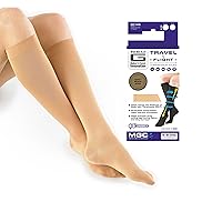 Neo-G Travel Compression Socks For Women - Energizing tired, aching legs. Perfect flight companion, great for long periods of inactivity - Graduated Compression Socks - Beige - S