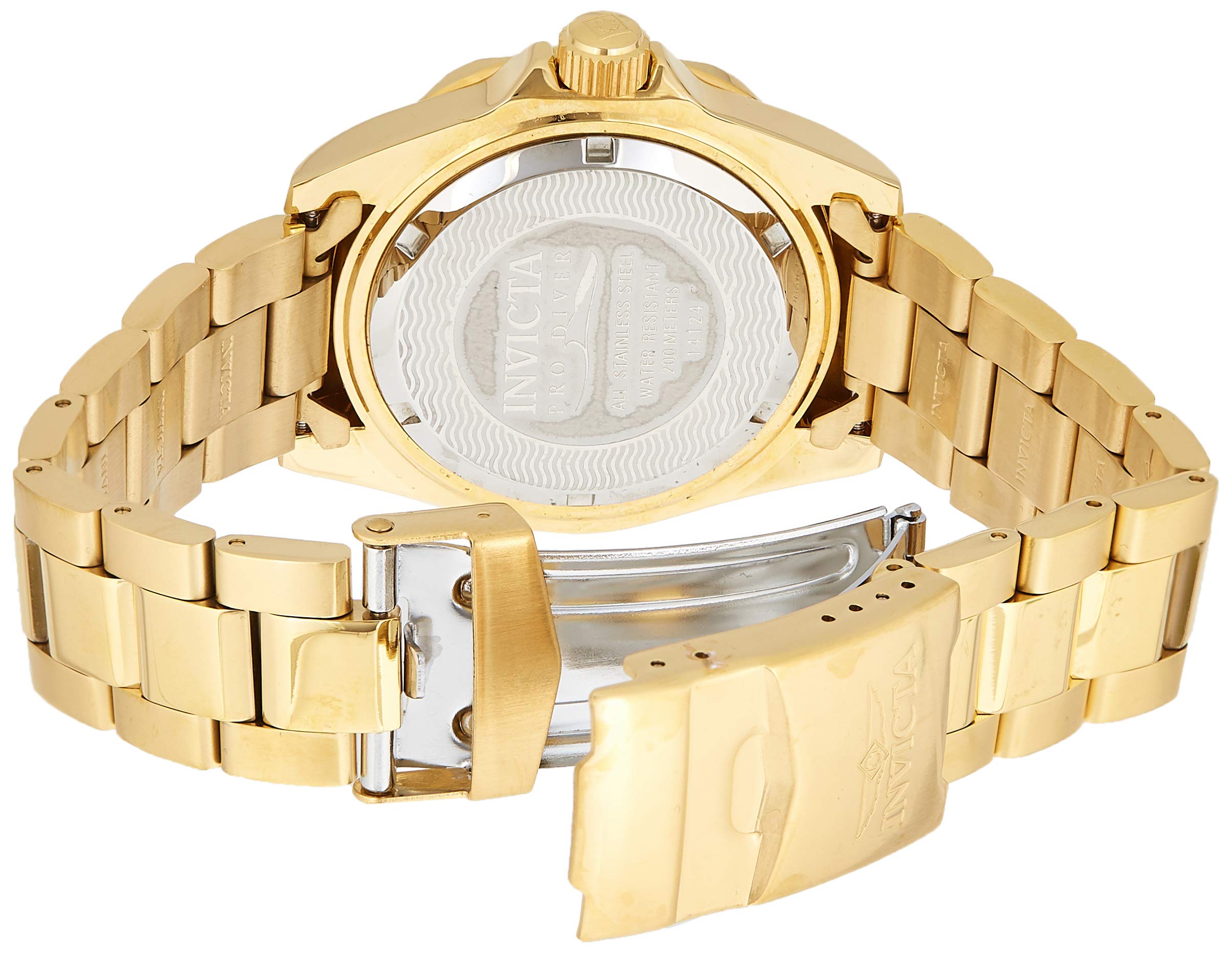 Invicta Men's 14124 Pro Diver Gold Dial 18k Gold Ion-Plated Stainless Steel Watch