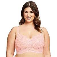 Women’s Plus Size Lace Bralette Unpadded Wireless Full Coverage Soft Cup Lace Bra | D to G Cups