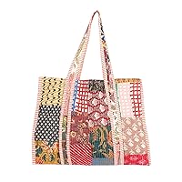 Sophia-Art Womens Handbags Quilted Tote Bags Vintage Patchworke Handbag Handblock Floral Printed Bag