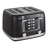 West Bend Toaster 4 Slice Extra-Wide and Deep Slots with 3 Functions and 7 Shade Settings Manual Lift Lever and Auto-Shut Off, 1500-Watts, Black