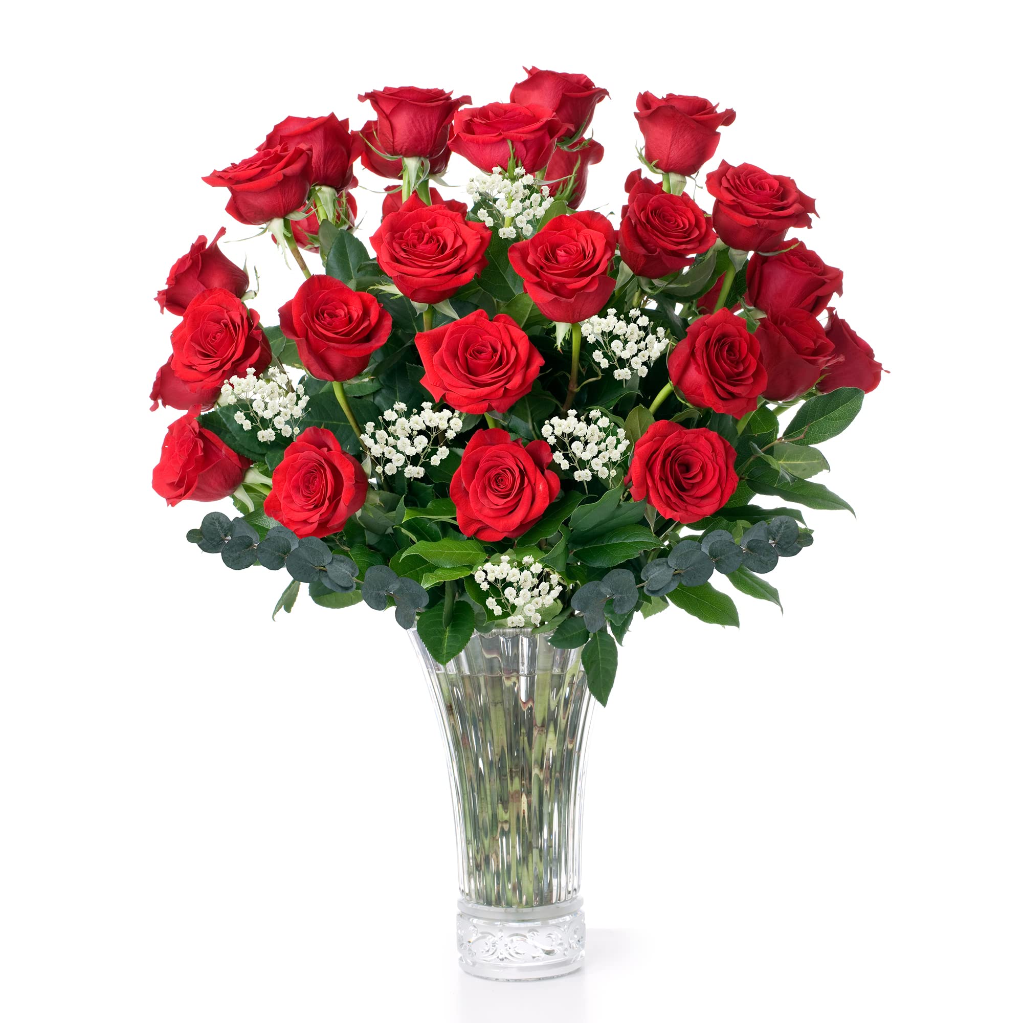 Red Roses Fresh Flowers Delivery by Wed, Aug 3rd - 2 Dozen Roses for Delivery/Farmhouse Flowers for Delivery - Fresh Cut Long Stem Roses Bouquet of...