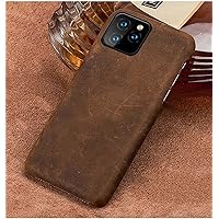 Crazy Horse Leather Back Phone Cover, for Apple iPhone 13 Pro (2021) 6.1 Inch Shockproof Scratch Resistant Retro Case (Color : Brown)