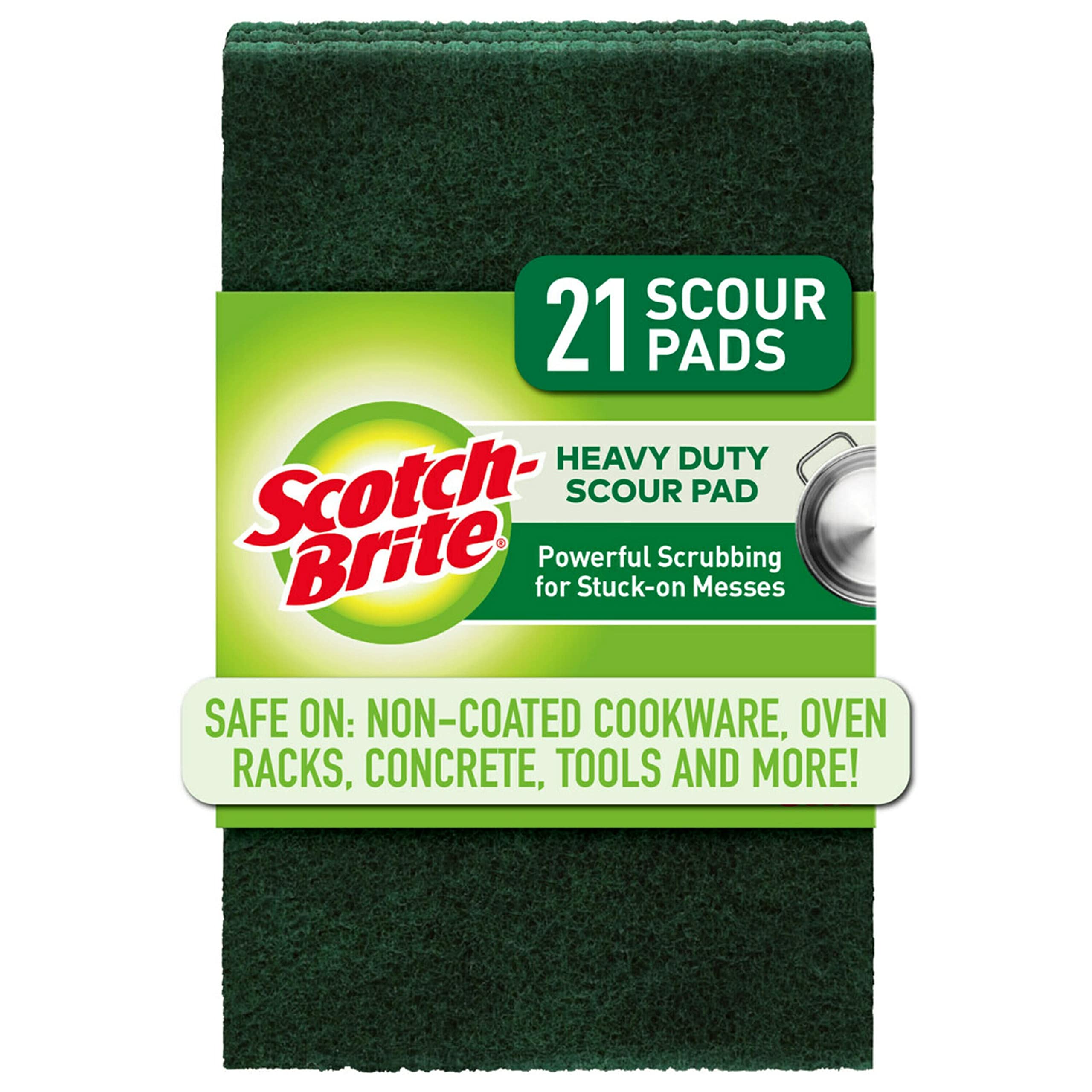 Scotch-Brite Heavy Duty Scour Pads, Scouring Pads for Kitchen and Dish Cleaning, 21 Pads