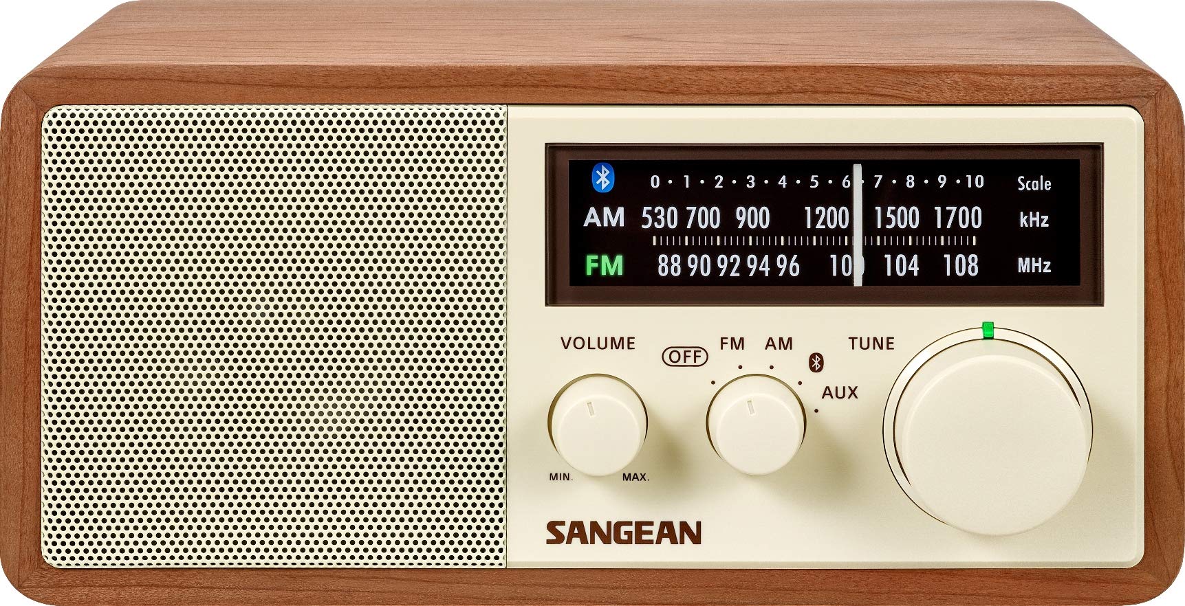 Sangean WR-16 AM/FM/Bluetooth/USB Phone Charging Wooden Cabinet Radio